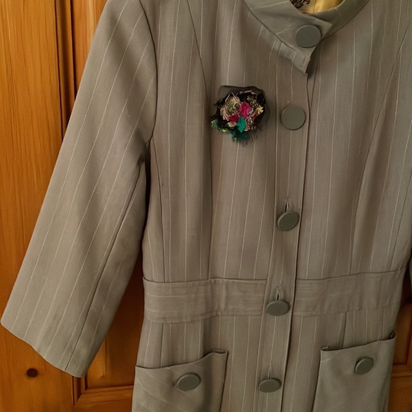 Pinstripe long blazer/ suit dress - Picture 7 of 7